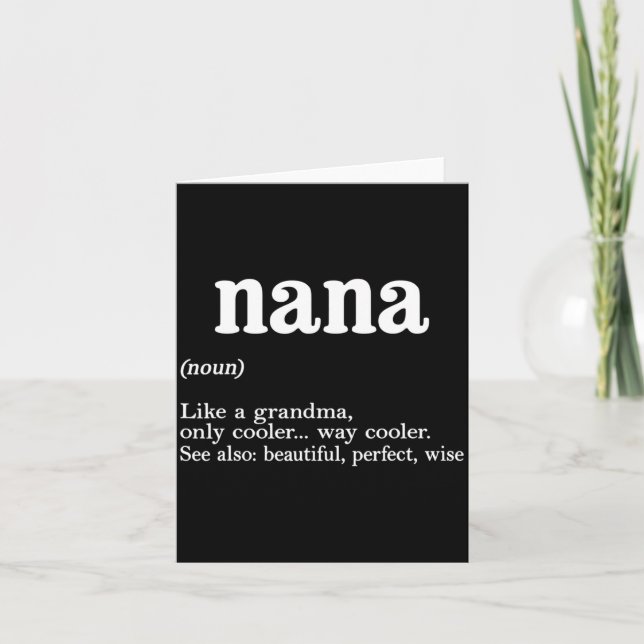 Nana Definition Funny Mom Mothers Day  Card (Front)