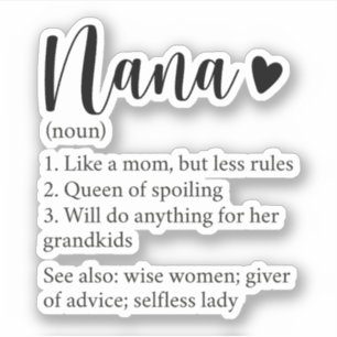 Nana Definition, Gift for Grandma Grandmother