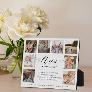 Nana Definition Script Photo Collage Keepsake Plaque
