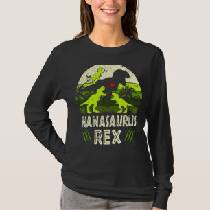 Nana Dinosaur T Rex Nanasaurus 3 Kids Matching Fam T-Shirt