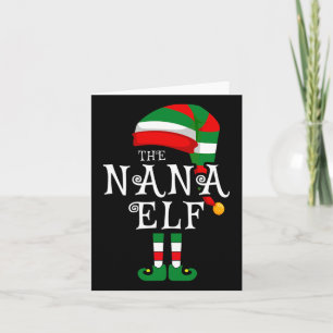 Nana Elf Family Christmas Matching Pyjamas Group X Card