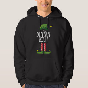 Nana Elf Matching Family Christmas Party Pajama Hoodie