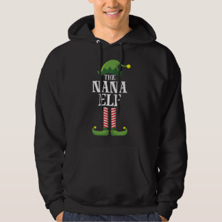 Nana Elf Matching Family Christmas Party Pajama Hoodie