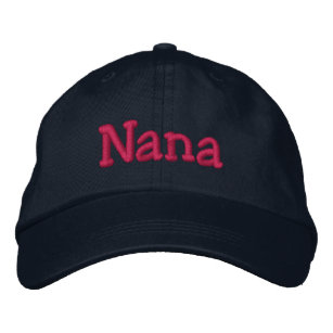 Nana Embroidered Baseball Cap Navy Hot Pink