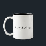 Nana Established | Grandma Gift Two-Tone Coffee Mug<br><div class="desc">This mug features the text nana in s beautiful script with "est" and the year! This would make a perfect gift for her for mother's day, Christmas, birthday, or the perfect pregnancy announcement for that unexpected surprise that the soon to be nana can use forever! Change the colour of the...</div>