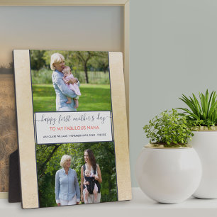 Nana First Mothers Day - 2 Photo Personalised Plaque