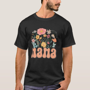 Nana Floral Daisy Hippie Groovy Wildflower Funny M T-Shirt
