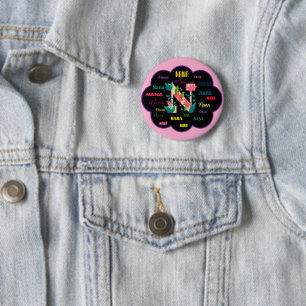 Nana Floral Flower Name Initial 6 Cm Round Badge