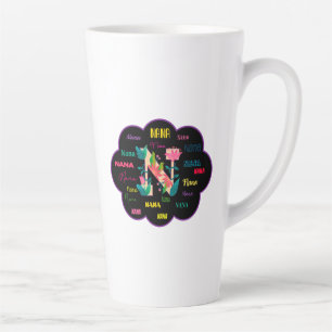 Nana Floral Flower Name Initial Latte Mug