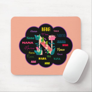 Nana Floral Flower Name Initial Mouse Pad