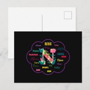 Nana Floral Flower Name Initial Postcard
