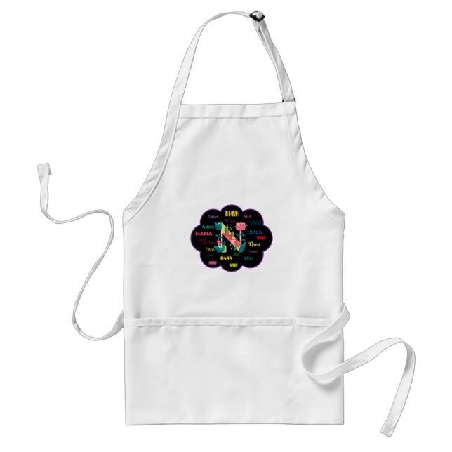 Nana Floral Flower Name Initial Standard Apron (Front)