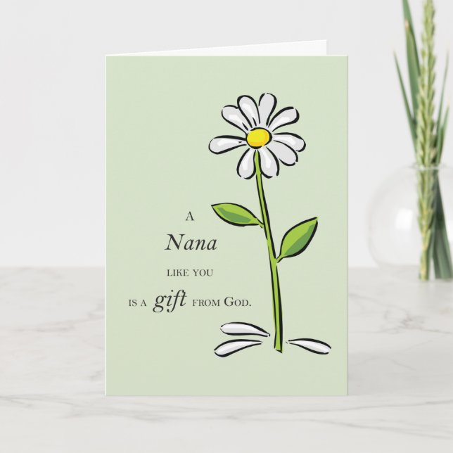 Nana Gift from God Daisy Religious Grandparents Card (Front)