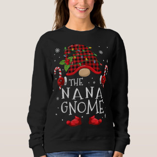 Nana Gnome Buffalo Plaid Matching Family Christmas Sweatshirt