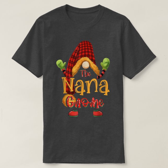 Nana gnome christmas pyjamas matching family group T-Shirt (Design Front)