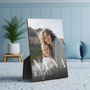 Nana & Grandchild Script Name Photo Keepsake Plaque