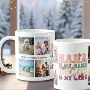 Nana Grandchildren Personalised 8 Photo Collage Coffee Mug