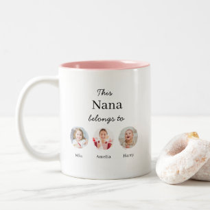 Nana Grandkids Cute Personalised Two-Tone Coffee Mug