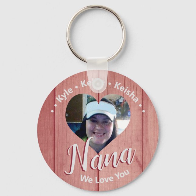 Nana Grandkids Personalised We Love You Photo Key Key Ring (Front)