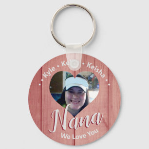Nana Grandkids Personalised We Love You Photo Key Ring