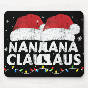 Nana Grandma Claus Christmas Lights Matching Famil Mouse Pad