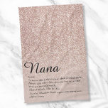 Nana Grandma Granny Definition Rose Gold Glitter Tea Towel<br><div class="desc">Personalise for your special Grandma,  Grandmother,  Granny,  Nan,  Nanny or Abuela to create a unique gift for birthdays,  Christmas,  mother's day or any day you want to show how much she means to you. A perfect way to show her how amazing she is every day. Designed by Thisisnotme©</div>