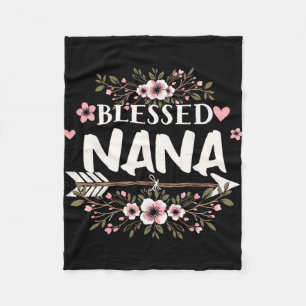 Nana Grandma Life Flower Mothers Day 2024 Womens  Fleece Blanket