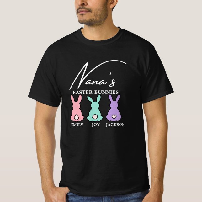 Nana/Grandma/Mimi Customisable Easter Bunny Tshirt (Front)