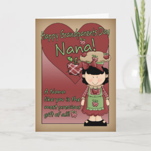 Nana Grandparents Day Card - Little Apple Lady