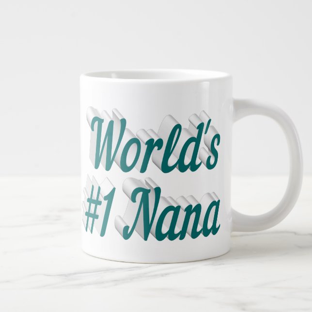 Nana green half text giant coffee mug (Right)