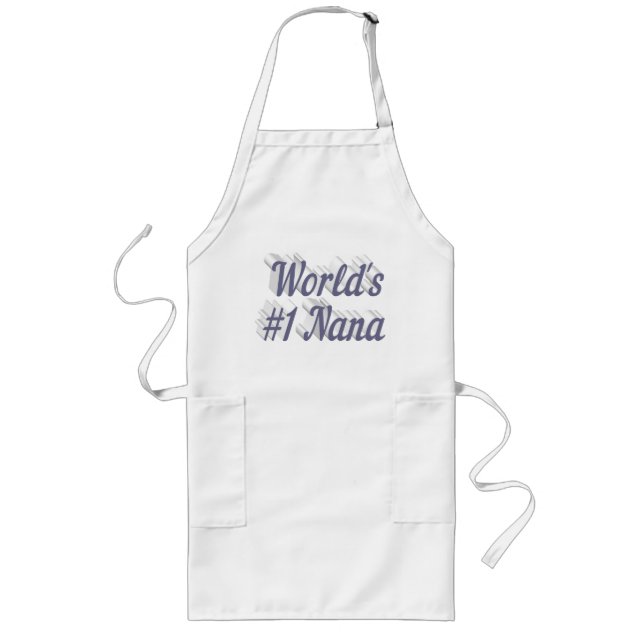 Nana grey text long apron (Front)