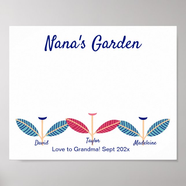 Nana Handprint Footprint DIY Art Template Poster (Front)