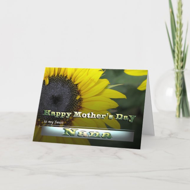 Nana Happy Mother's Day Sunflower bright Card (Front)