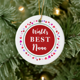 Nana Hearts Love Sign Date Christmas Gift Ornament