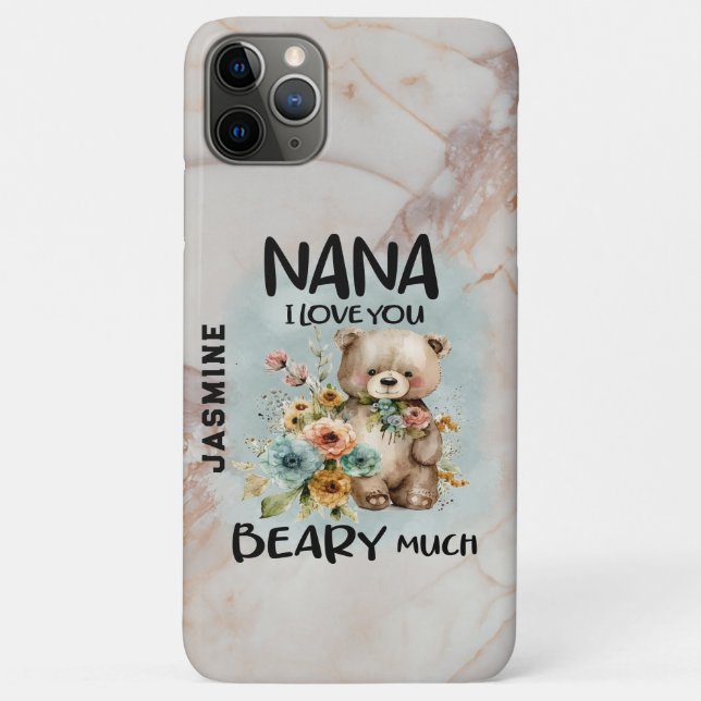 Nana I Love You Beary Much - Personalised Name Case-Mate iPhone Case (Back)
