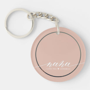 Nana I love You Elegant Photo Key Ring