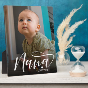 Nana I Love You Typography Photo Plaque