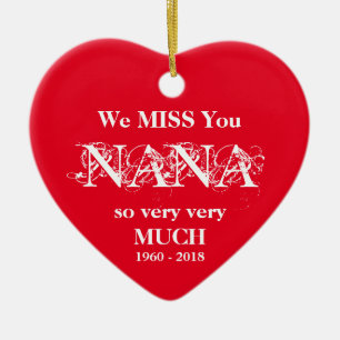 NANA In Loving Memory Personalized Family Names Ceramic Ornament