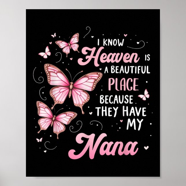 Nana Is My Guardian Angel In Heaven Memorial Day Poster (Front)