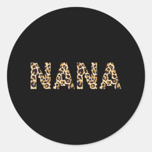 Nana Leopard For Women Grandma Mother's Day Christ Classic Round Sticker