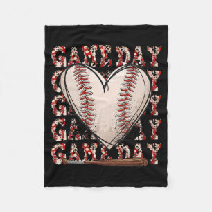 Nana Leopard Game Day Baseball Lover Mothers Day Fleece Blanket