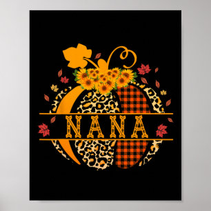 Nana Leopard Print Pumpkin For Grandma Nana Women