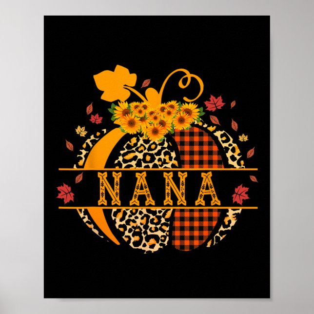 Nana Leopard Print Pumpkin For Grandma Nana Women  (Front)
