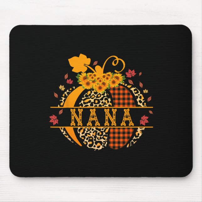 Nana Leopard Print Pumpkin For Grandma Nana Women  Mouse Pad (Front)