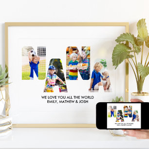 NANA Letter Cutout Photo Collage Grandkids Name Poster