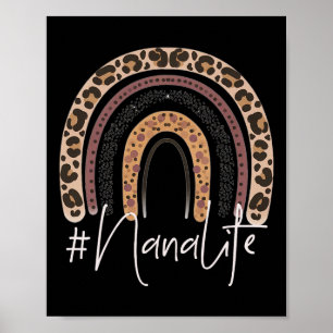 Nana Life Grandma Cheetah Leopard Women Christmas  Poster