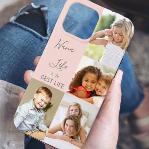 Nana Life is the Best Life 4 Photo Collage Pink iPhone 15 Mini Case