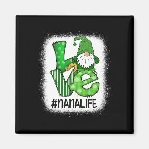 Nana Love St Patricks Day Bleached Gnome Lucky  Magnet