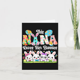 Nana loves easter bunnies group bunnies bow tie card