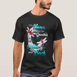 Nana Loves Her Grandkids Dragonfly Moon Women T-Shirt